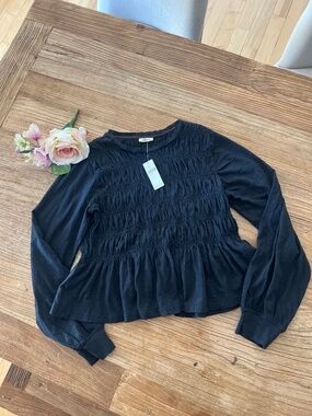 NWT Anthropologie Pilcro Black Top Women’s Small